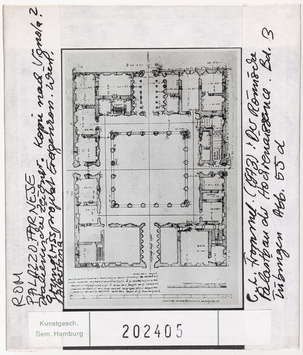 Vorschaubild Rom: Palazzo Farnese, Grundriss des Erdgeschosses, Kopie nach Vignola 